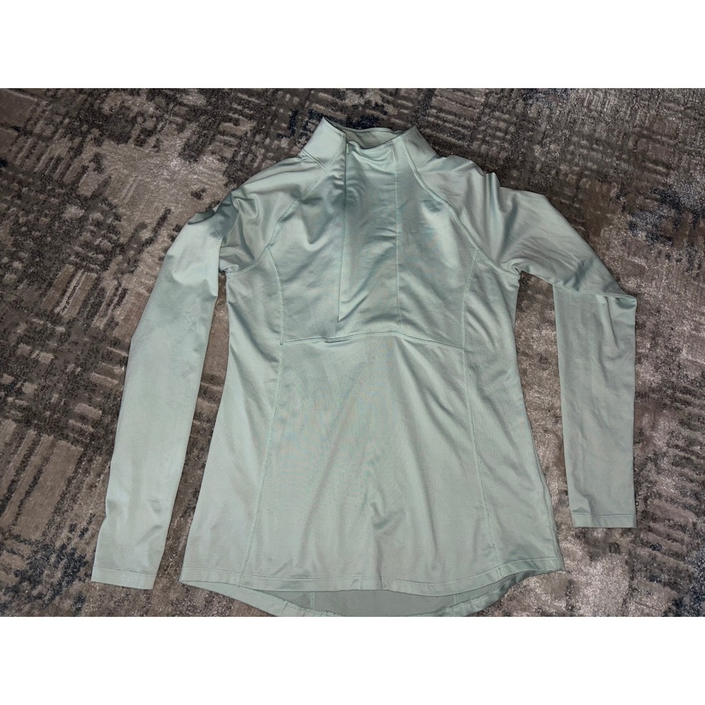 Hind Womens Quarter Zip Pullover Long Sleeve Activewear Top Mint Green Size M
